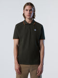 Polo shirt with collar lettering