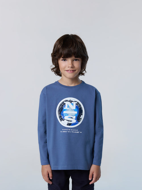 Langärmeliges T-Shirt mit Ozean-Print